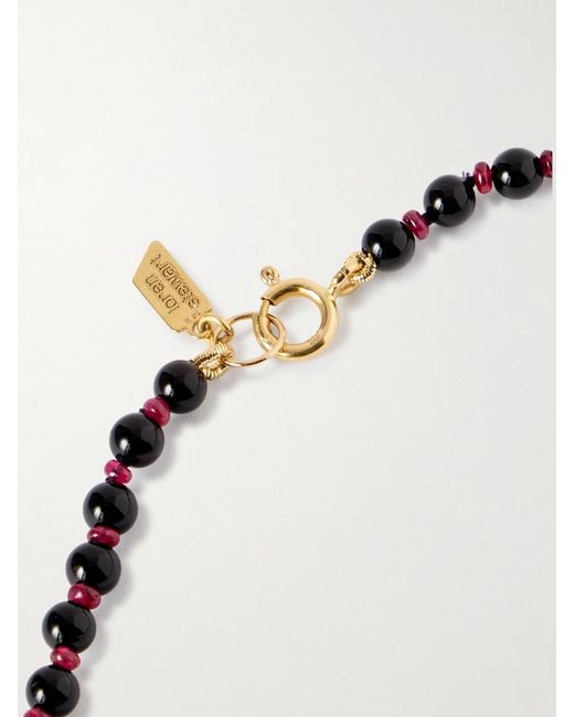 Loren Stewart Natural Seraphina 14-Karat, Agate And Ruby Necklace