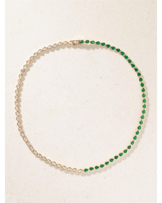 Anita Ko Natural 18-Karat, Emerald And Diamond Choker