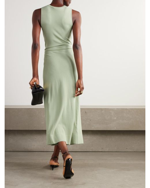 Robe Midi En Mailles Stretch À Plis Et À Ornement Saralien Altuzarra en coloris Green