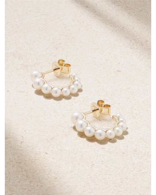 Boucles D'Oreilles En Or 14 Carats (585/1000) Recyclé Et Perles Petite Boucle Perle Sophie Bille Brahe en coloris Natural