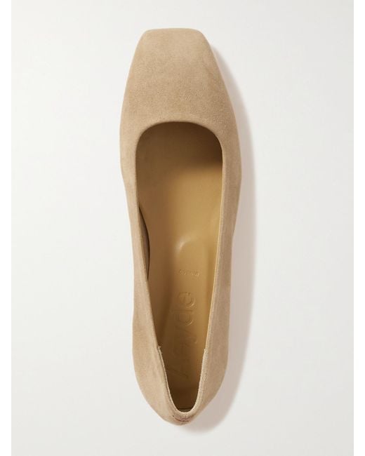 Aeyde Natural Ida Suede Ballet Flats