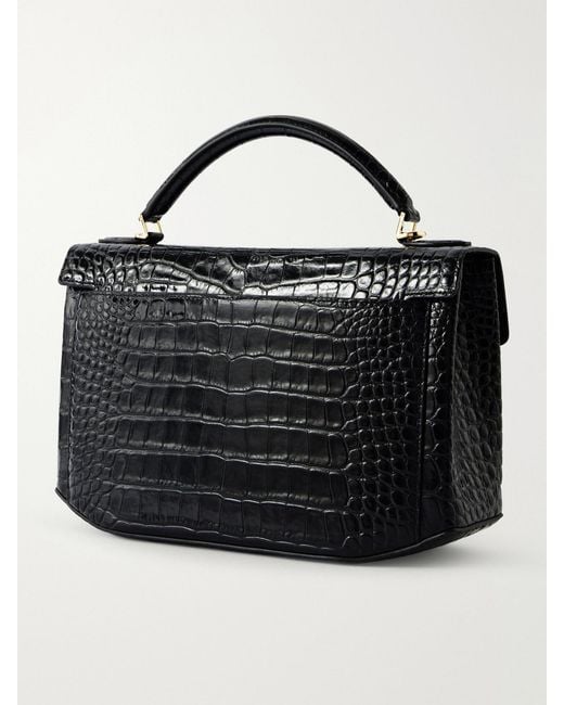 Totême Black Clip Croc-Effect Leather Shoulder Bag