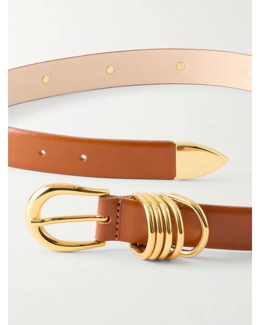 DEHANCHE Brown Hollyhock Stone-Embellished Leather Belt
