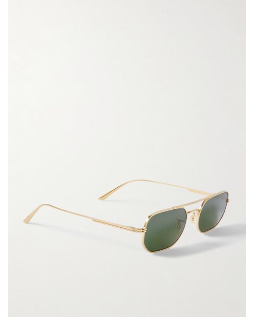 Oliver Peoples Green Khaite 1989C Aviator-Style-Tone Sunglasses