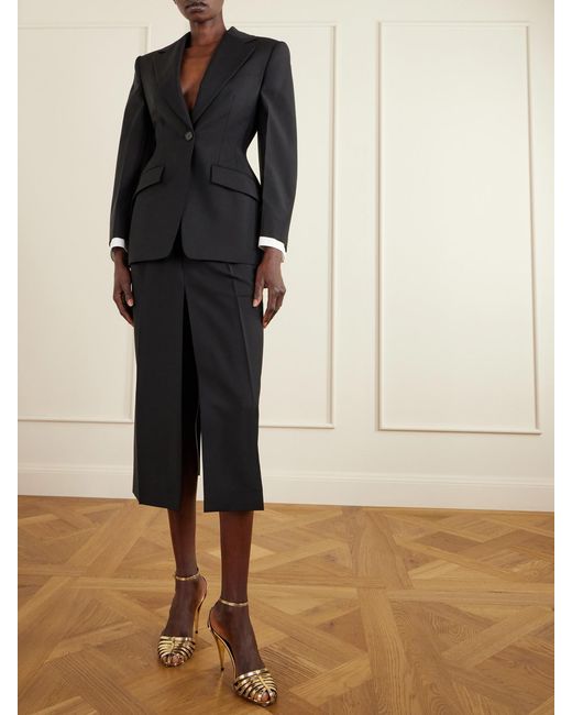 Givenchy Black Wool And Mohair-Blend Jacket