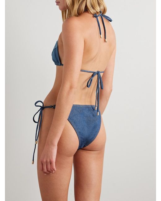 Zimmermann Blue Tallow Denim Triangle Bikini