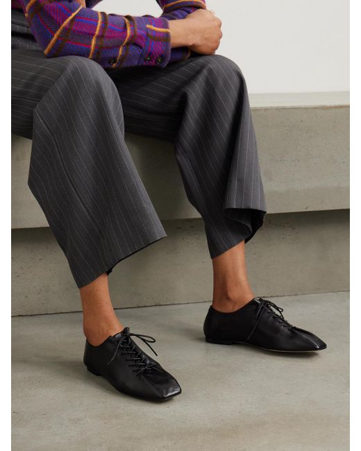 Aeyde Black Isla Leather Brogues