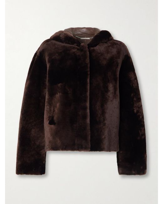 Nour Hammour Black Cooper Hooded Shearling Jacket