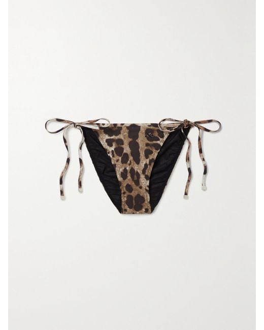 Dolce & Gabbana Natural Leopard-Print Bikini Briefs