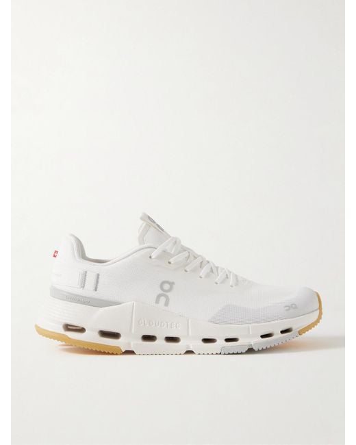 On Shoes White Cloudnova Form 2 Felt And Rubber-Trimmed Mesh Sneakers