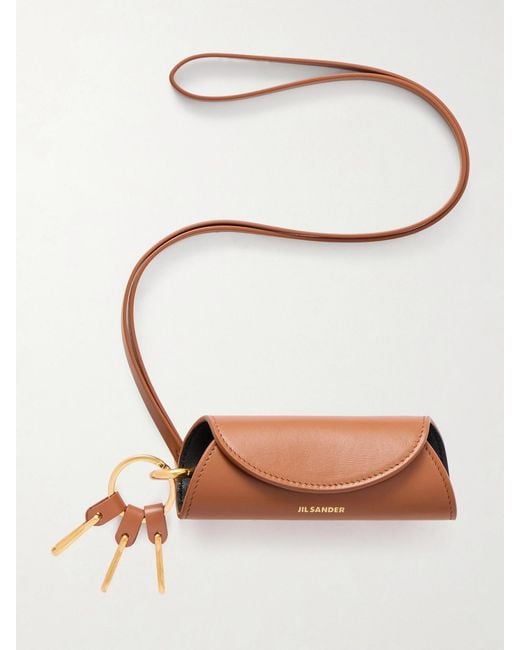 Jil Sander Brown Leather Keychain