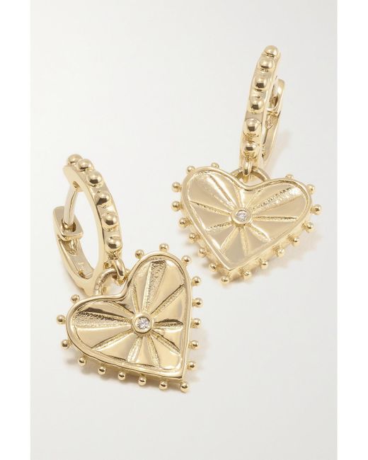 Marlo Laz Natural Agape 14-Karat Diamond Hoop Earrings