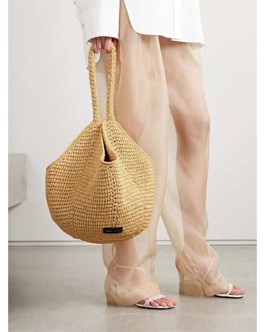 Khaite Natural Lotus Medium Raffia Tote