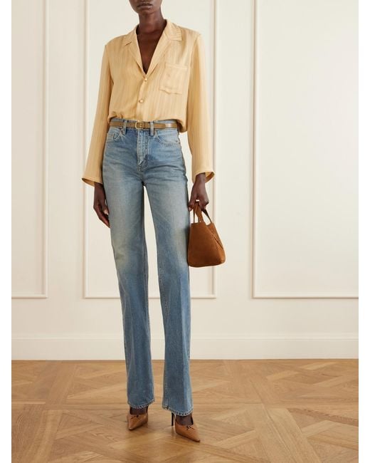 Saint Laurent Brown Le 5 À 7 Baby Bea Suede Shoulder Bag