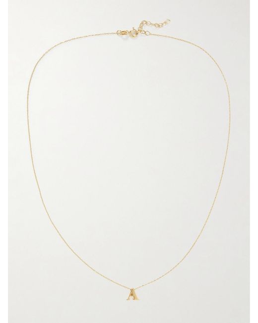 STONE AND STRAND Natural Letterpress Initial 14-Karat Necklace