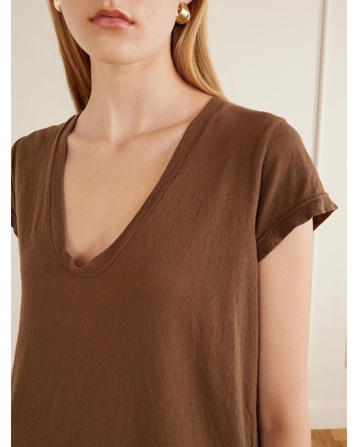 James Perse Brown Cotton-Jersey T-Shirt