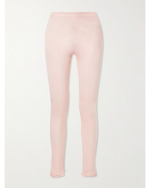 Gucci Pink Silk-Blend Faille Skinny-Leg Pants