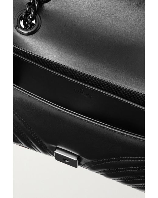 Gucci Black Gg Marmont 2.0 Quilted Leather Shoulder Bag
