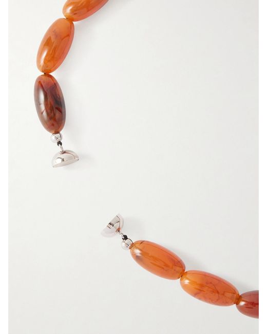 Julietta White Tone, Shell And Resin Necklace