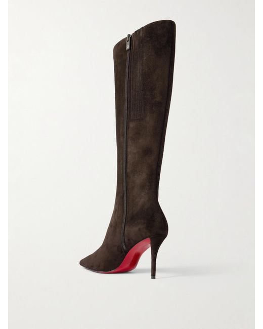 Christian Louboutin Black Miss Z 80 Suede Knee Boots