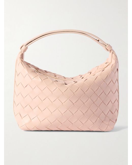 Bottega Veneta Pink Wallace Intrecciato Leather Shoulder Bag