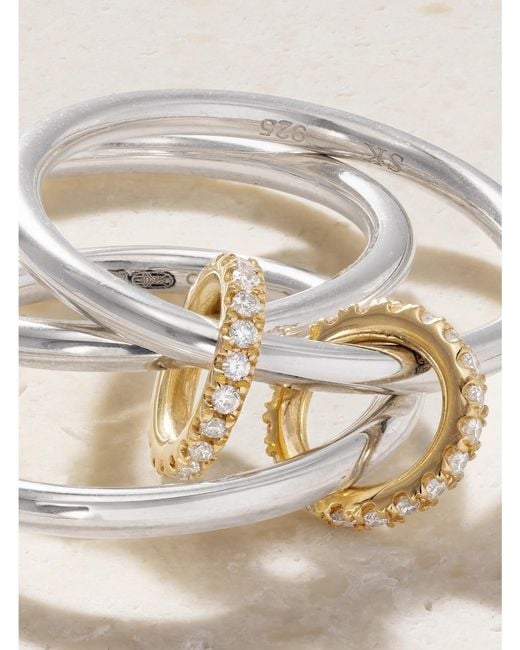 Spinelli Kilcollin Natural Solarium Sterling, 18-Karat And Diamond Ring