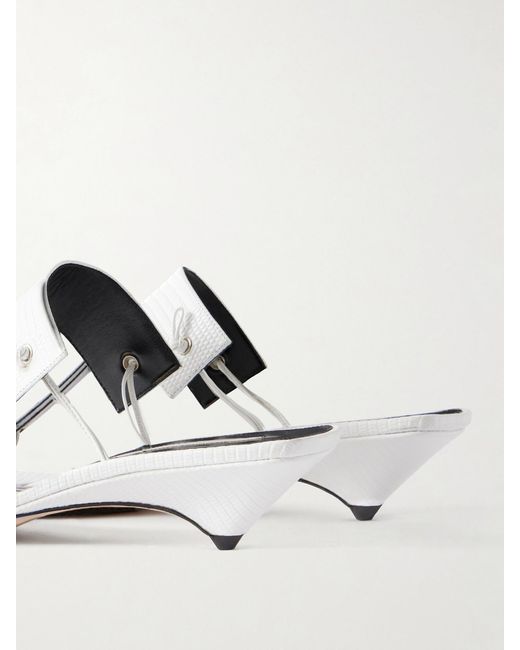 Christen White Edge T-Strap 35 Lizard-Effect Thongs