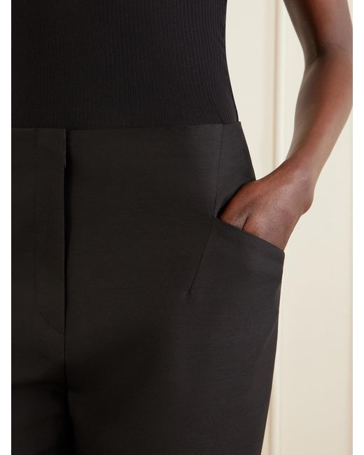 Dries Van Noten Black Wool And Silk-Blend Crepe Shorts