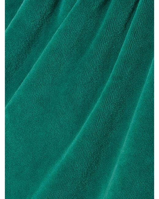 Suzie Kondi Green Cotton-Blend Velour Shorts