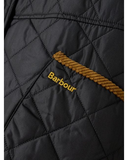 Barbour Black Lorrie Convertible Corduroy-Trimmed Quilted Shell Jacket