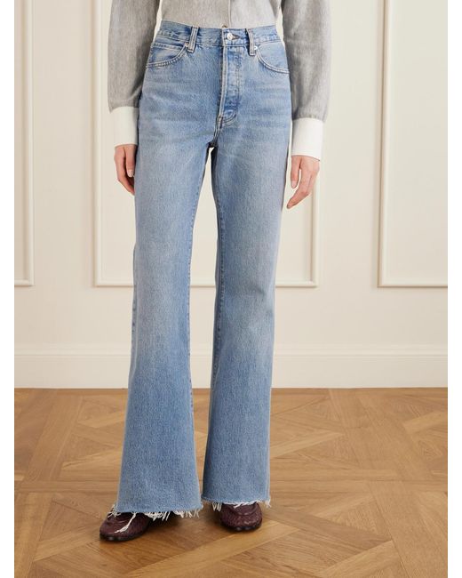 FRAME Blue The Lax High-Rise Flared Jeans