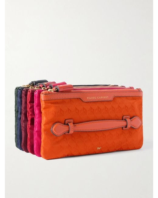 Pochette En Jacquard À Finitions En Cuir Filing Cabinet Anya Hindmarch en coloris Red