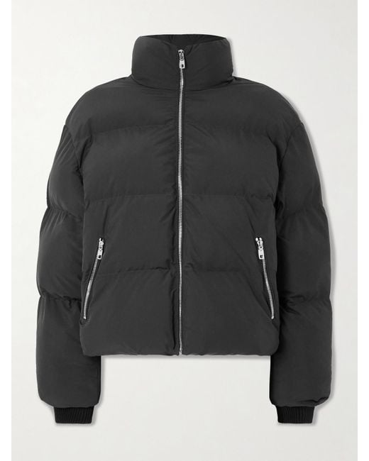 Dolce & Gabbana Black Wattierte Jacke Aus Gestepptem Shell