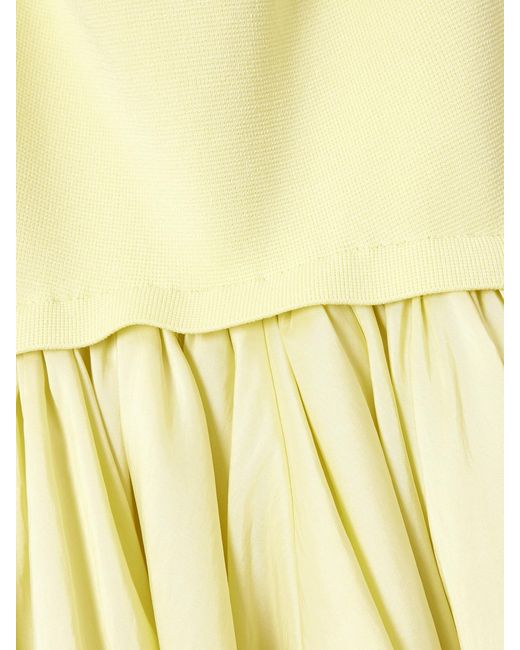 Jonathan Simkhai Yellow Izzy Stretch-Knit And Gathered Taffeta Midi Dress
