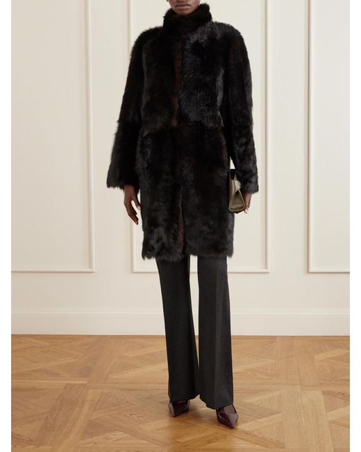 Nour Hammour Black Blaise Shearling Coat