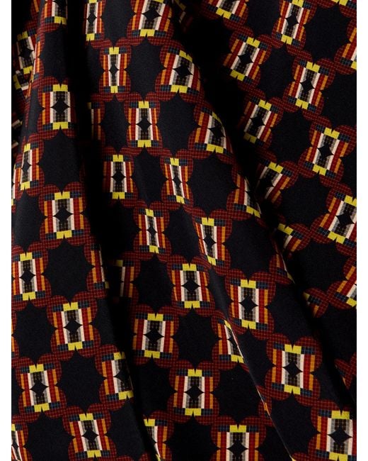 Dries Van Noten Brown Bluse Aus Bedrucktem Crêpe De Chine Aus Seide