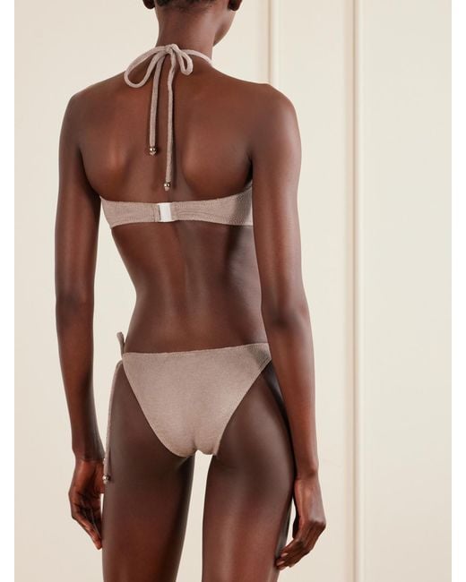 Lisa Marie Fernandez Natural Cotton-Blend Terry Bandeau Bikini