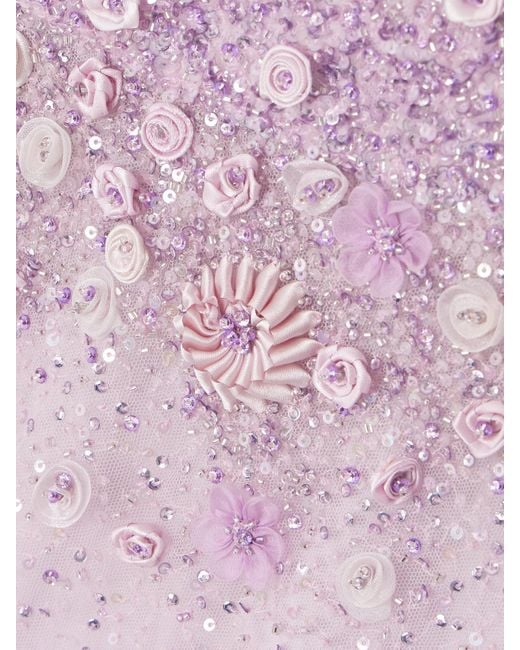 Georges Hobeika Pink Embellished Tulle Gown