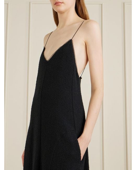 Khaite Black Iben Tulle-Trimmed Cotton-Blend Midi Dress