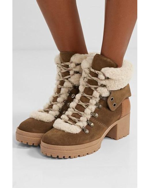 see by chloe shearling ankle boots