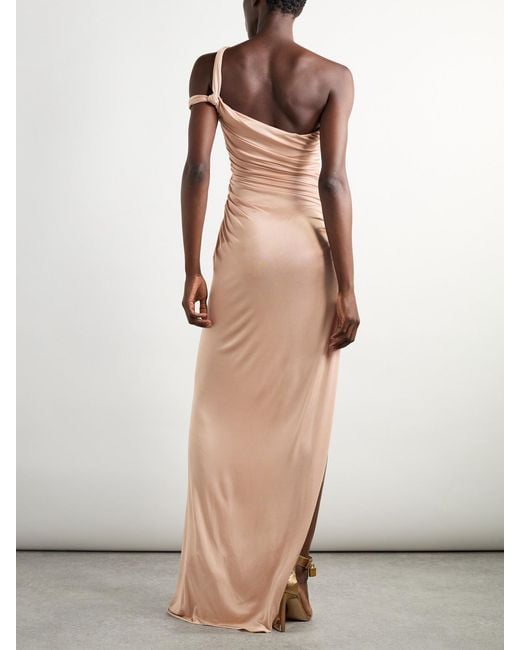 Tom Ford Natural One-Shoulder Stretch-Jersey Maxi Dress