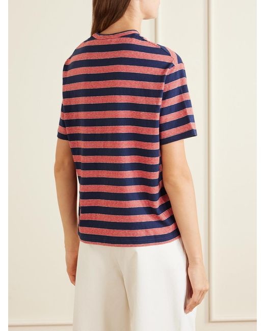 Jil Sander Loogo-Embroidered Striped Cotton T-Shirt