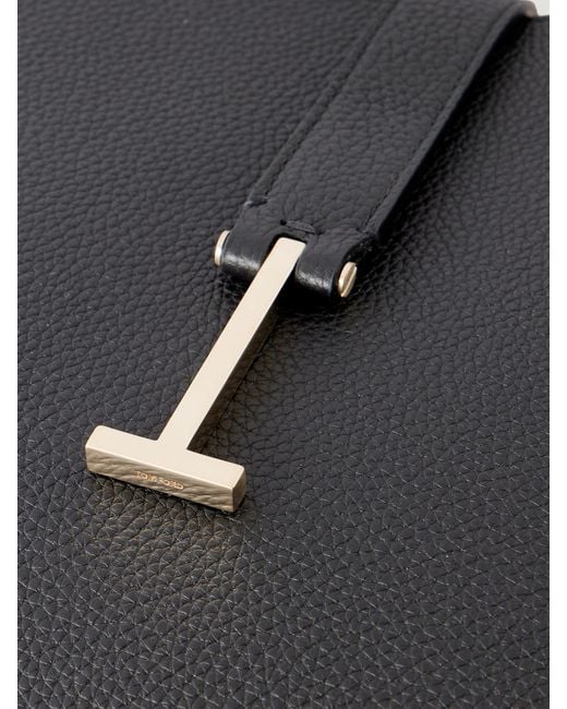 Tom Ford Black T-Embellished Medium Suede Shoulder Bag