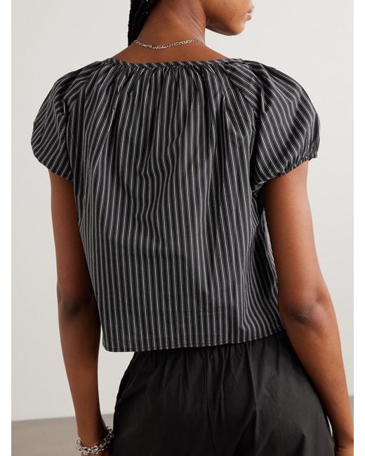 Deiji Studios Black Striped Organic Cotton-Poplin Top