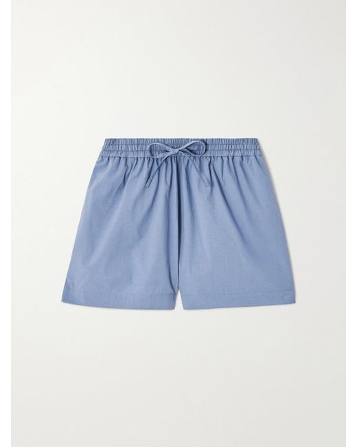 Matteau Blue Net Sustain Organic Cotton-Poplin Shorts