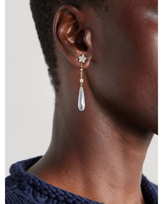 Ole Lynggaard Copenhagen Natural Shooting Stars 18-Karat, Aquamarine And Diamond Earrings