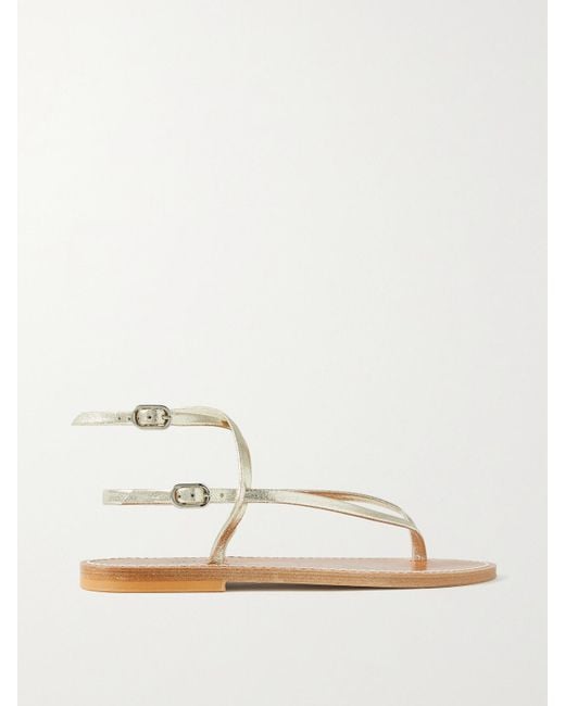 K. Jacques Natural Net Sustain Abako Metallic Leather Sandals
