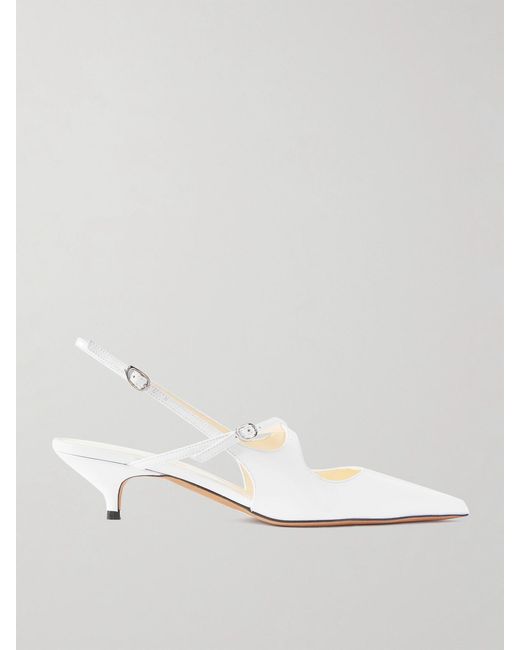 Proenza Schouler White Slash Leather Slingback Pumps