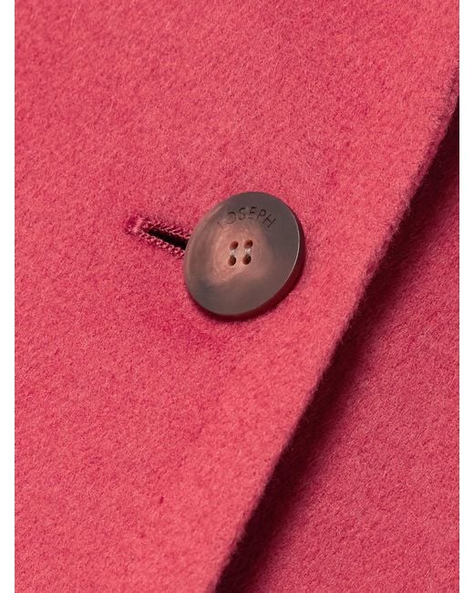 Joseph Red Spencer Belted Wool And Cashmere-Blend Trench Coat