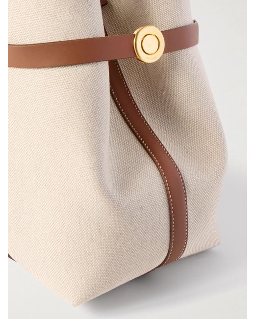 Loro Piana Natural Ghiera Large Leather-Trimmed Canvas Tote